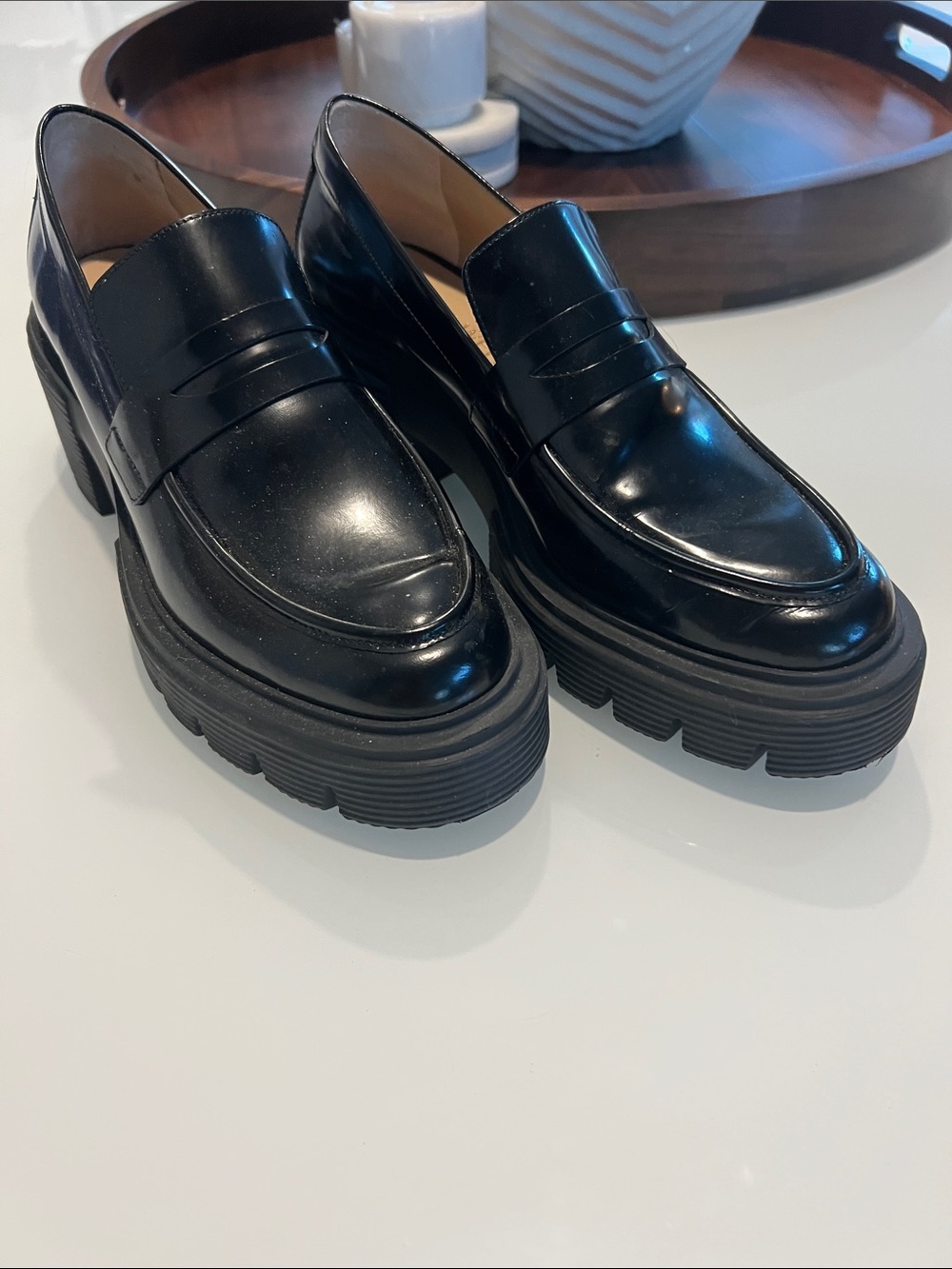 Stuart Weitzman Black Chunky Loafer